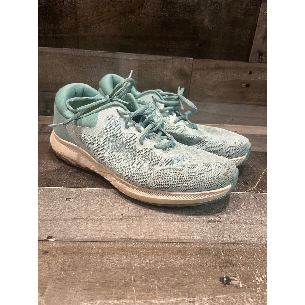 Ryka Frenzy Womens Walking Shoes Light Blue Teal Mesh Sneakers Lace Up 12W